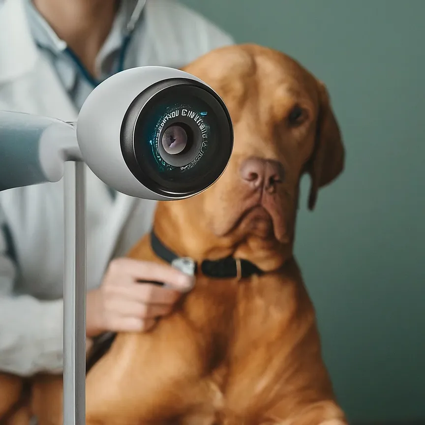 cámara apuntando a una mascota