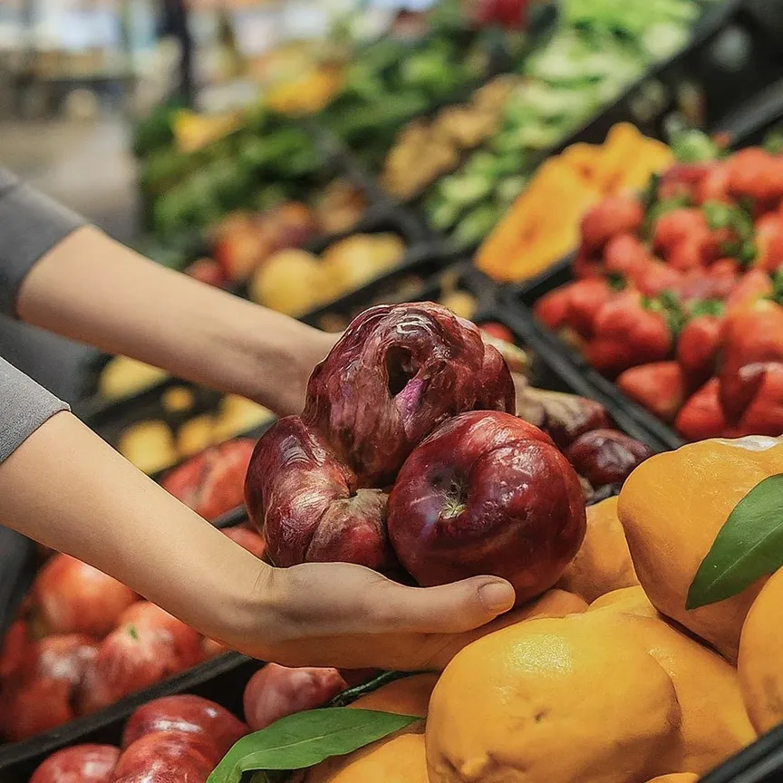 cesta de la compra con frutas y verduras orgánicas