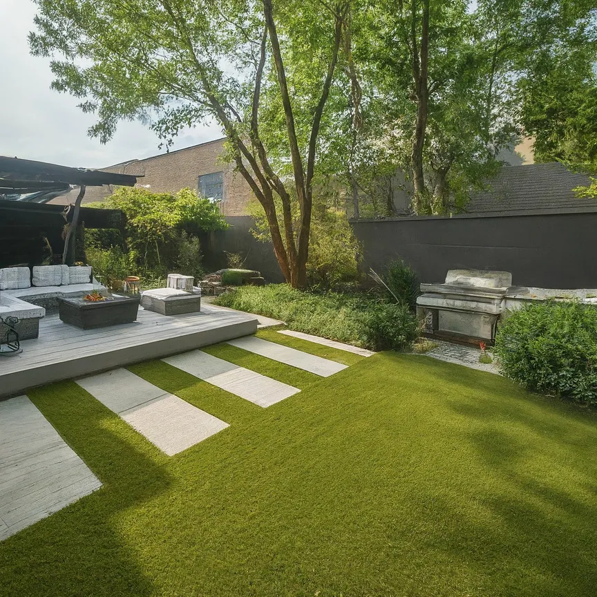 jardín con un diseño moderno
