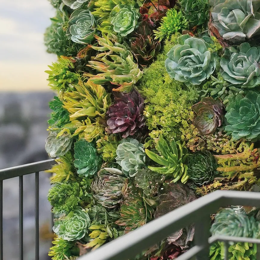 jardín vertical en un balcón