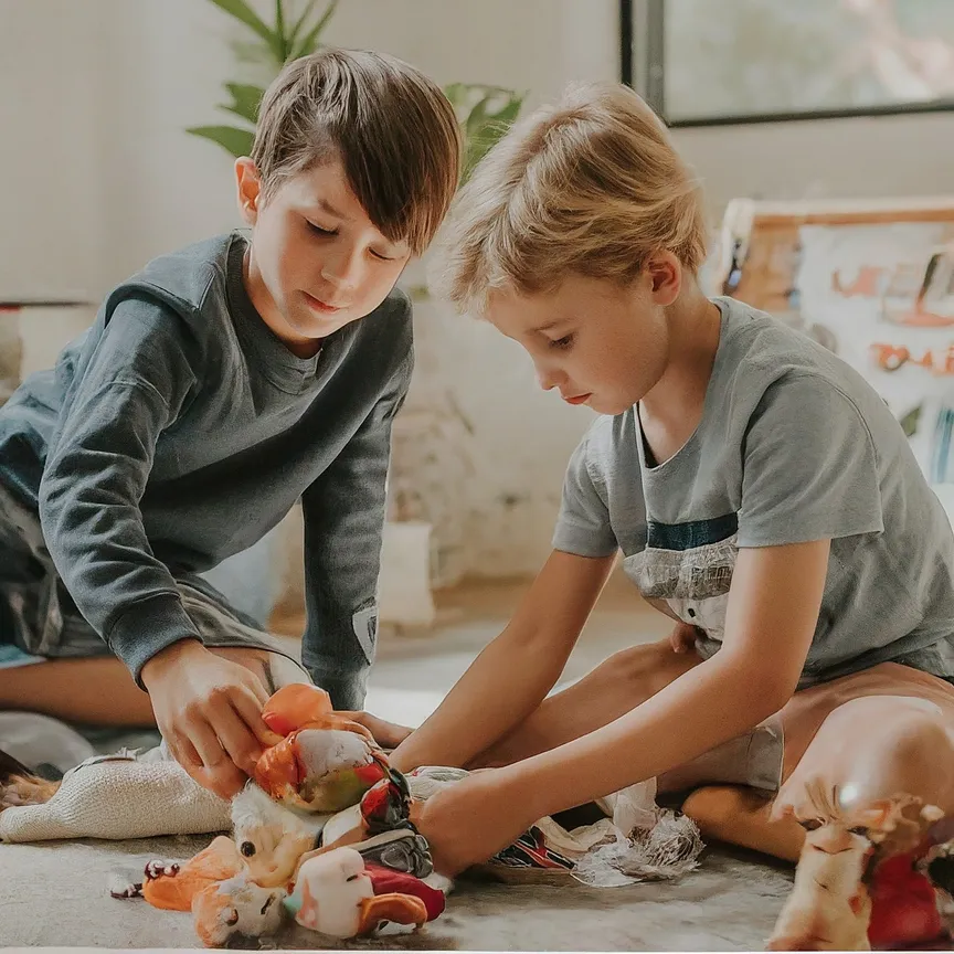 niños jugando en un espacio ordenado