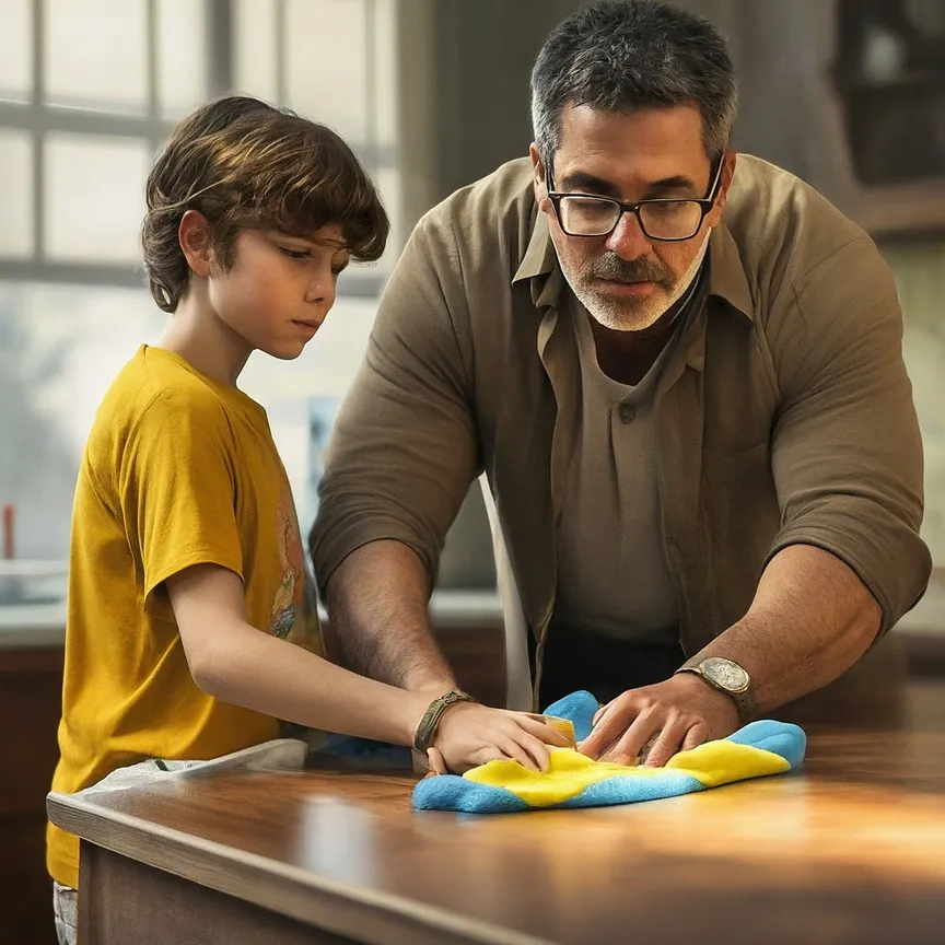 padres supervisando a un niño