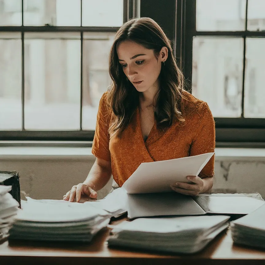 papelera con documentos