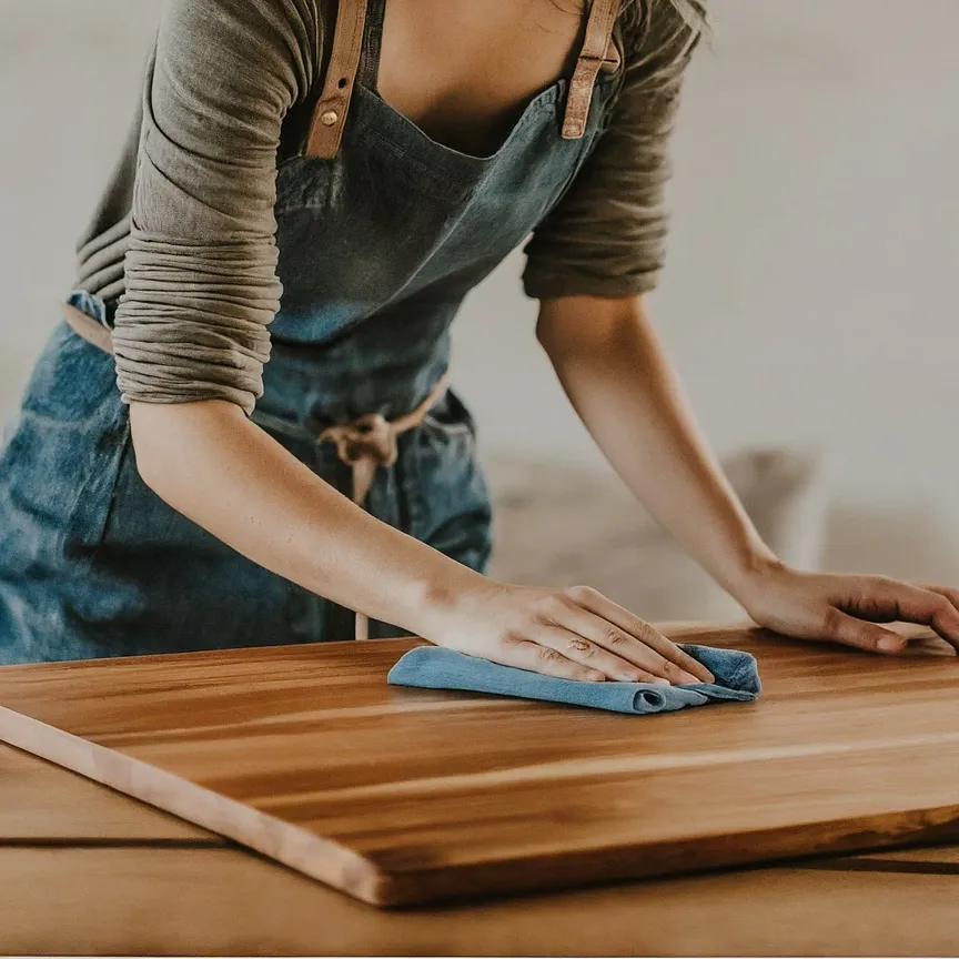 limpiando contrachapado de madera